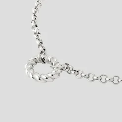 Twisted Donut Necklace Silber