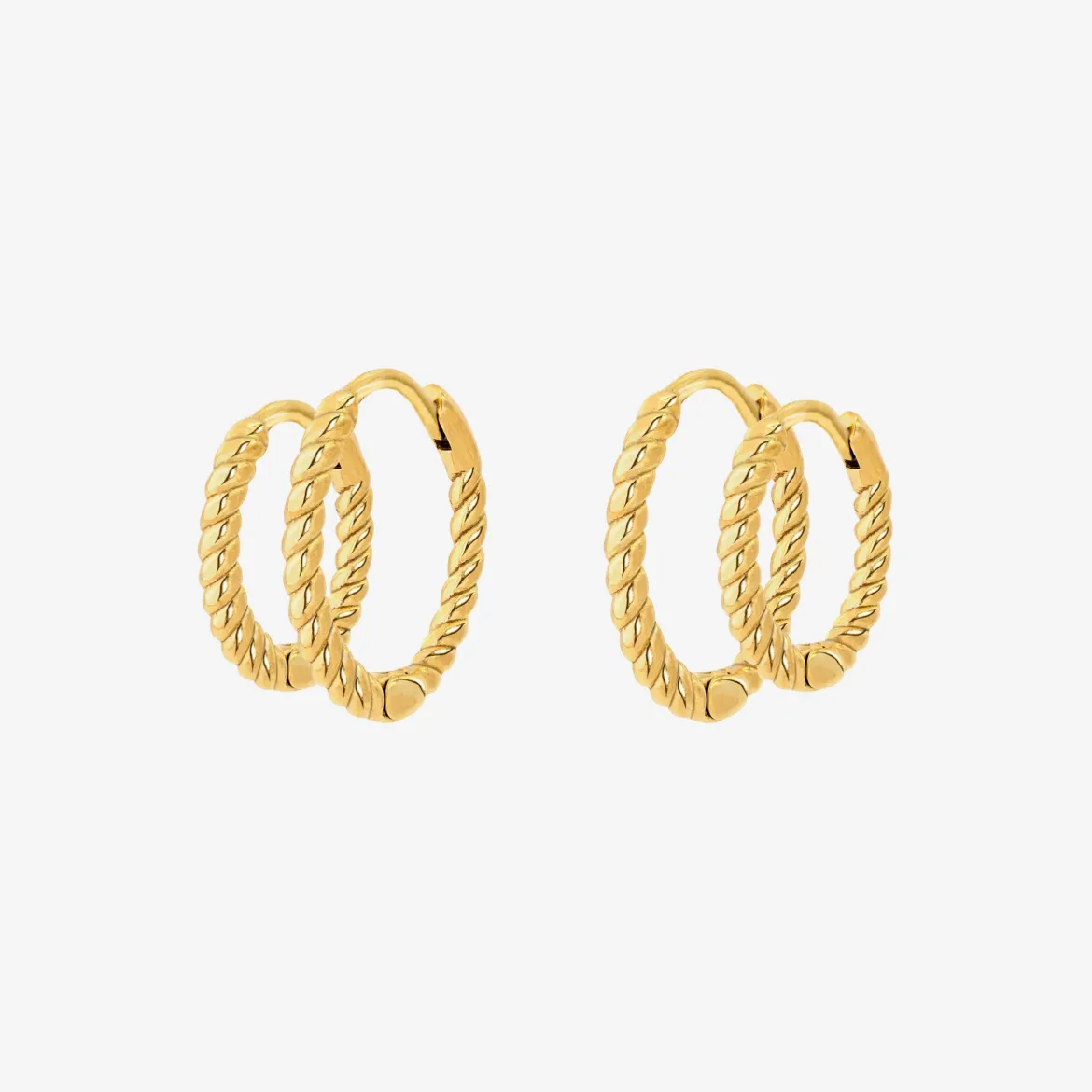 Twisted Hoop Bundle Small Gold