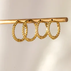Twisted Hoop Bundle Small Gold