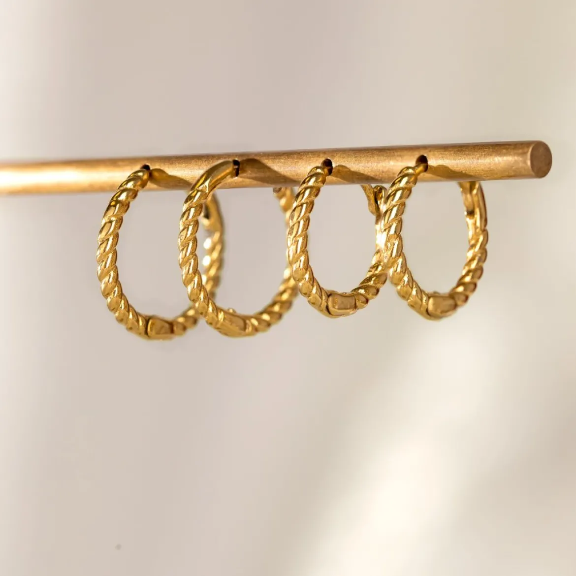 Twisted Hoop Bundle Small Gold