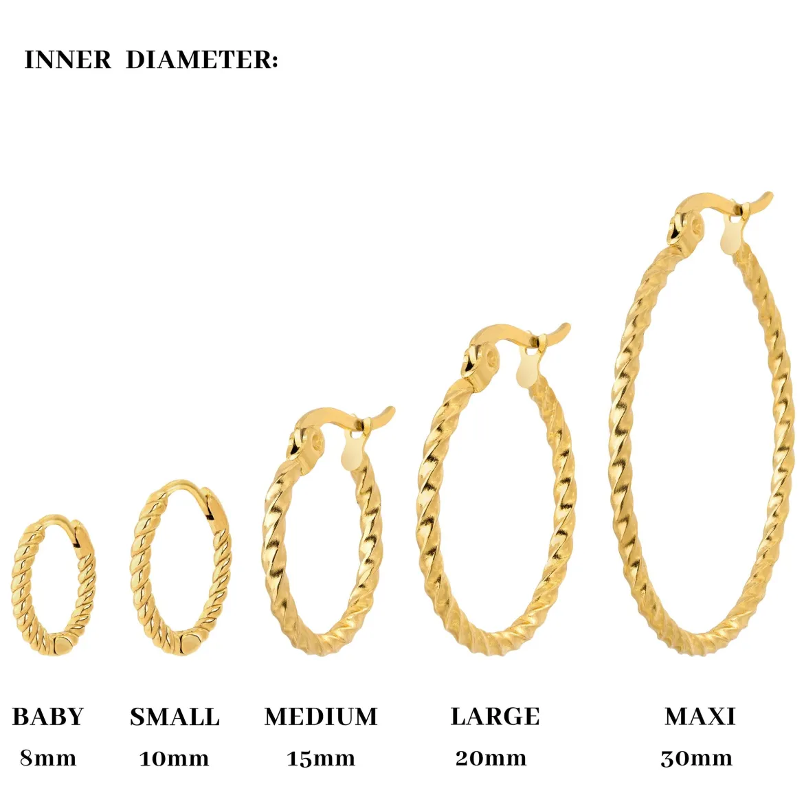 Twisted Hoop Bundle Small Gold