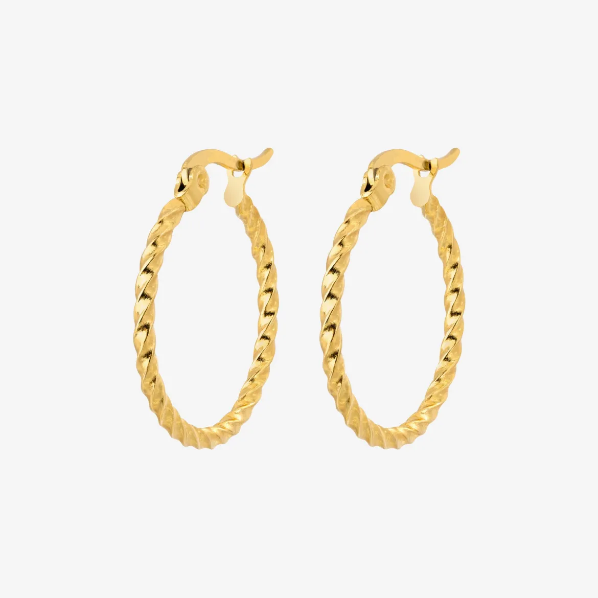Twisted Hoops Large (alt) - Gold