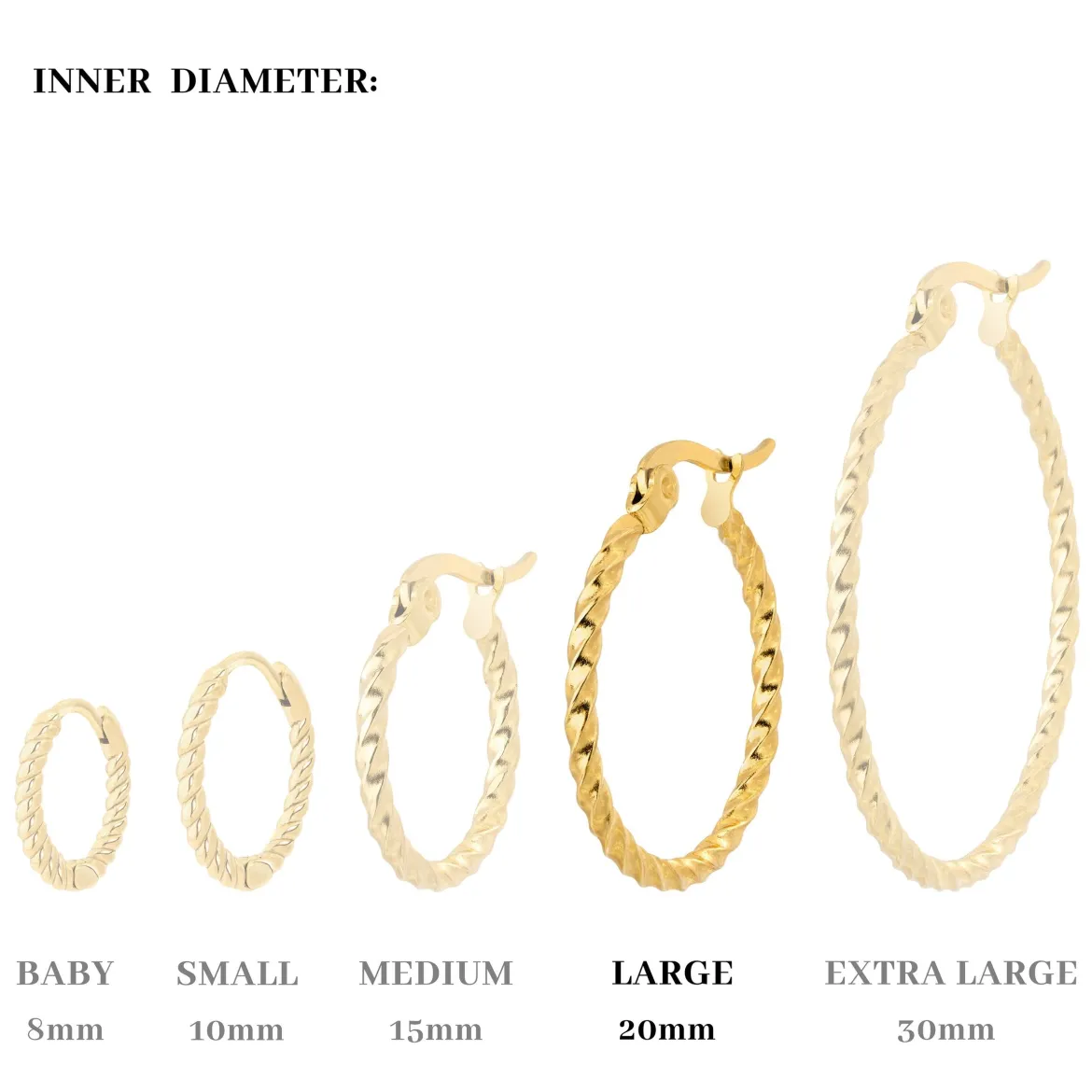 Twisted Hoops Large (alt) - Gold