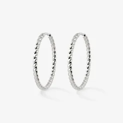 Twisted Hoops Large Silber
