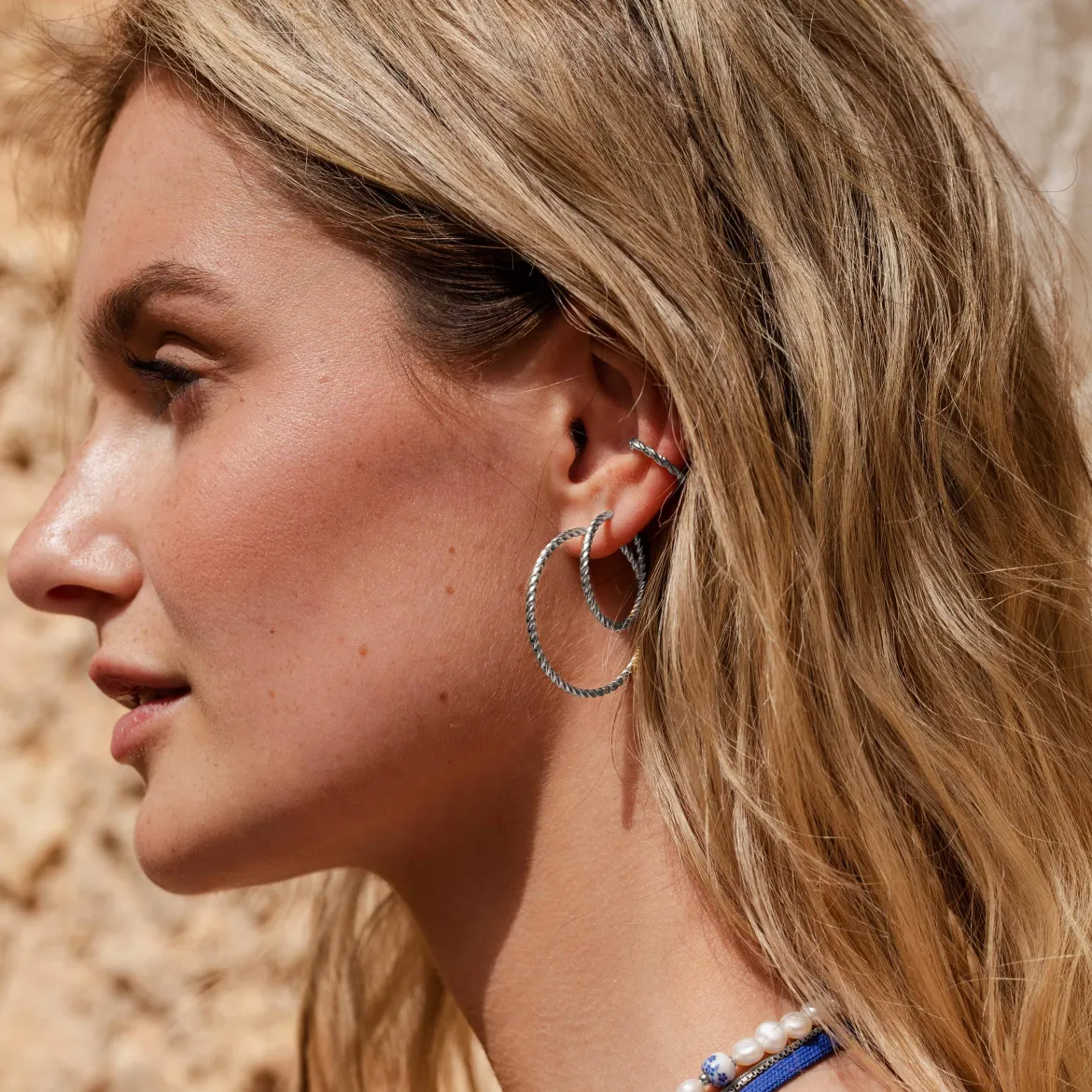 Twisted Hoops Large Silber