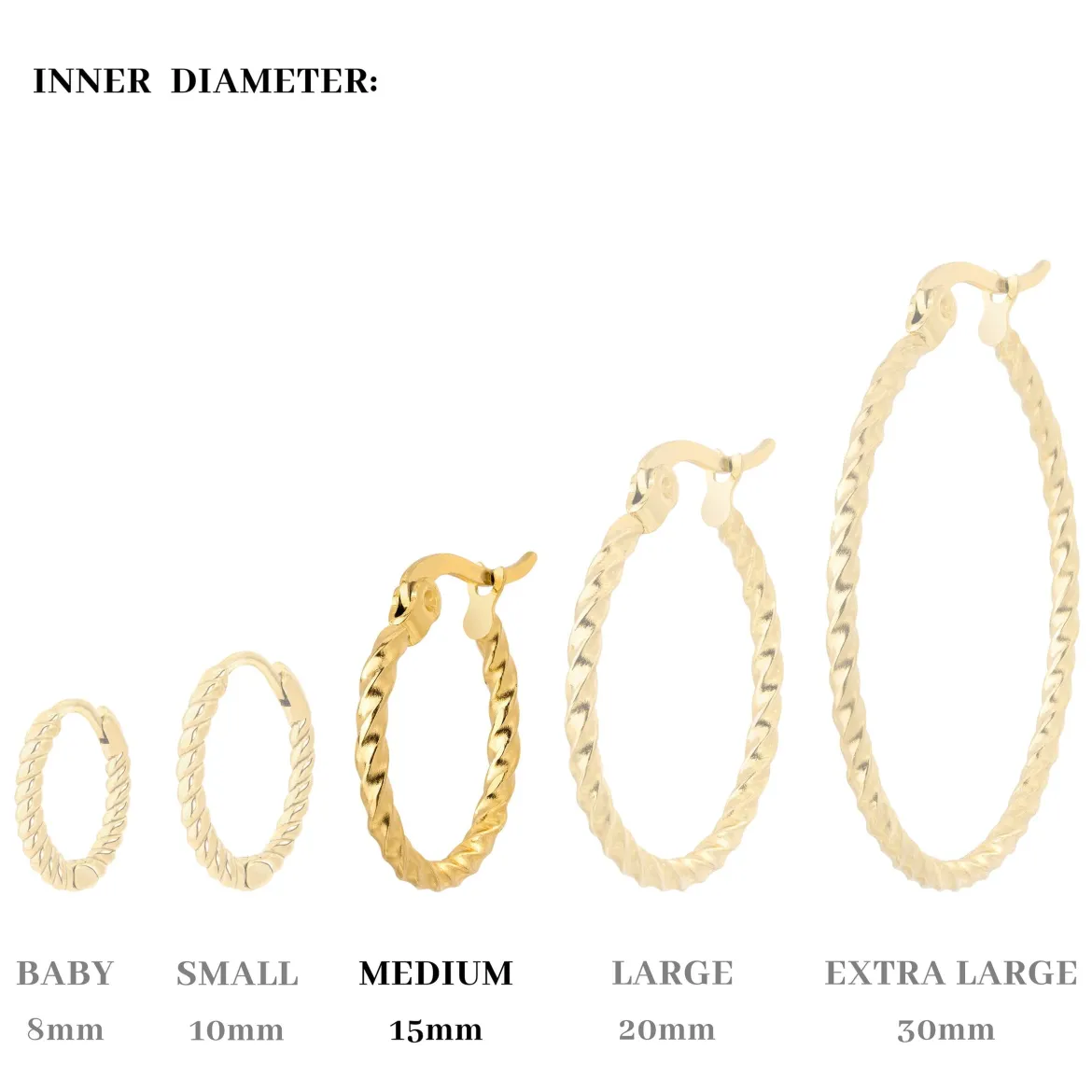 Twisted Hoops Medium (alt) - Gold