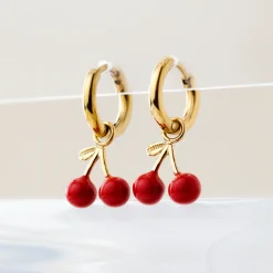 Very Cherry Hoop Set Baby Gold