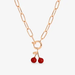 Very Cherry Oval Links Necklace Set Roségold