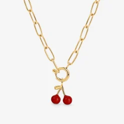 Very Cherry Oval Links Necklace Set Gold