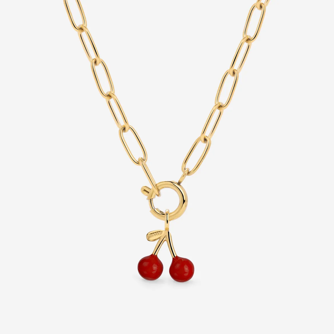 Very Cherry Oval Links Necklace Set Gold