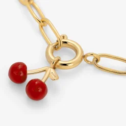 Very Cherry Oval Links Necklace Set Gold