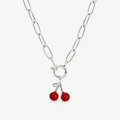 Very Cherry Oval Links Necklace Set Silber
