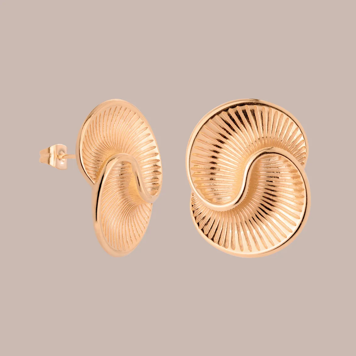 Winding Spiral Studs Roségold