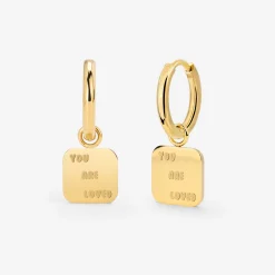 You are loved Hoop Set Small Gold