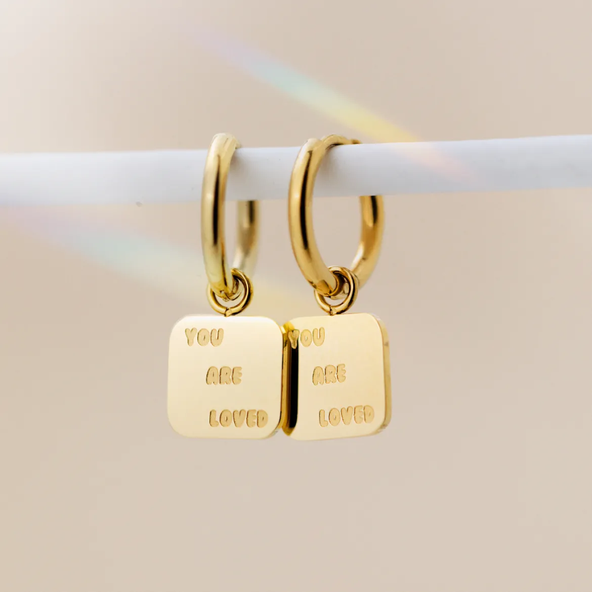You are loved Hoop Set Small Gold