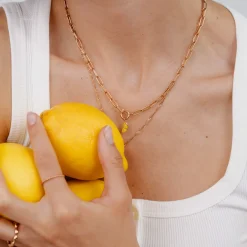 Zesty Oval Links Necklace Set Roségold