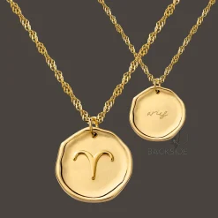 Zodiac Necklace – Aries / Widder Gold
