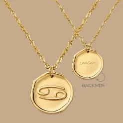 Zodiac Necklace – Cancer / Krebs Gold