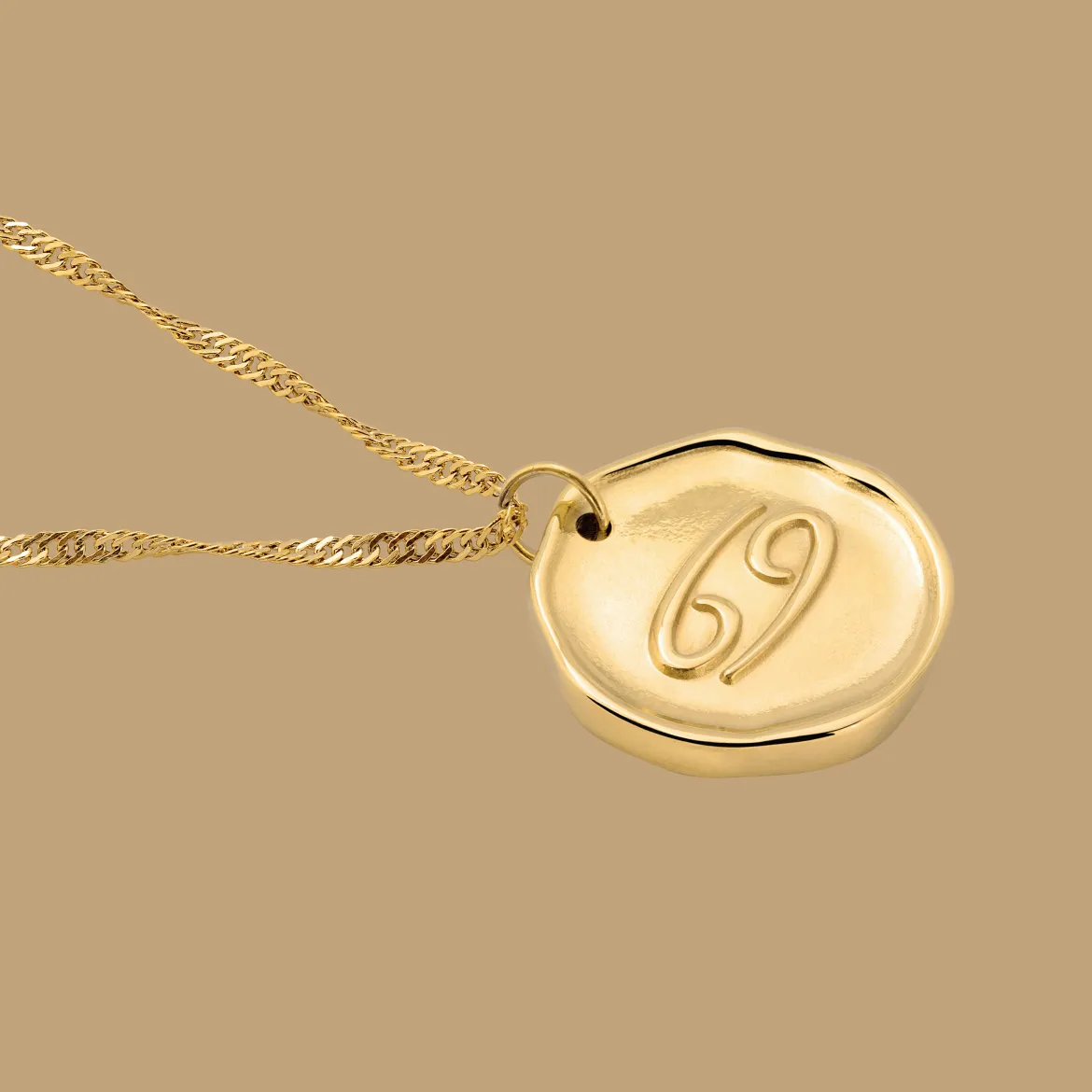 Zodiac Necklace – Cancer / Krebs Gold