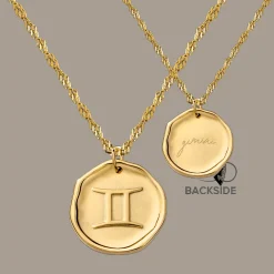 Zodiac Necklace – Gemini / Zwilling Gold