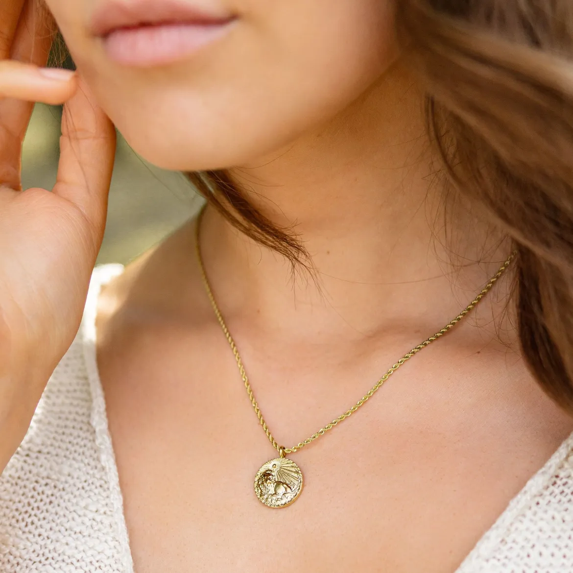 Zodiac Sign Necklace Gold - Steinbock